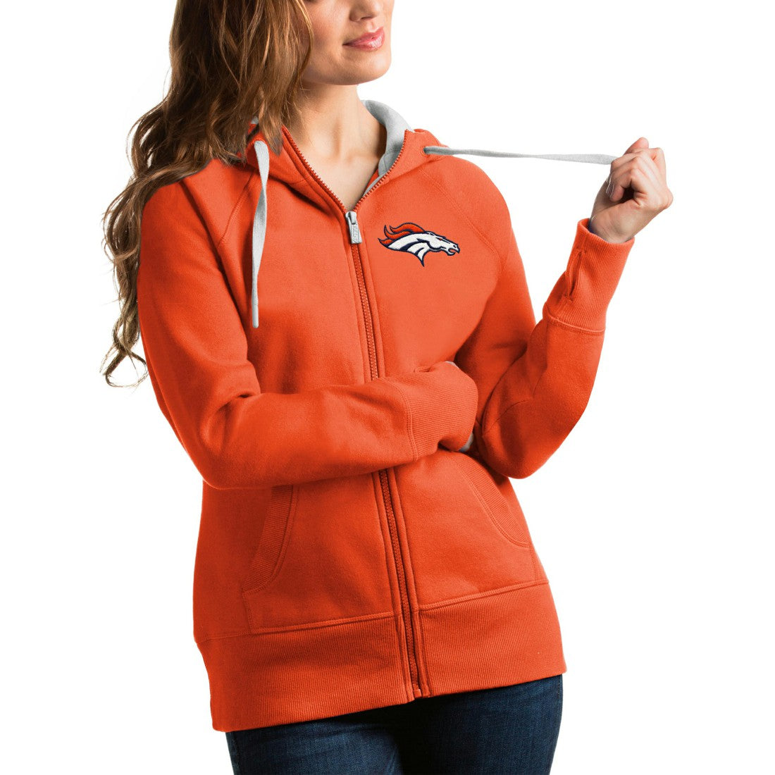 Denver Broncos Antigua Women's Victory Full-Zip Hoodie | NFL Hot