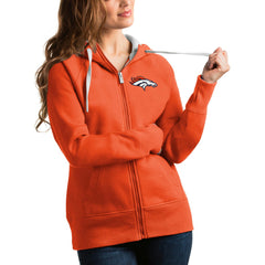 Denver Broncos Antigua Women's Victory Full-Zip Hoodie | NFL Hot