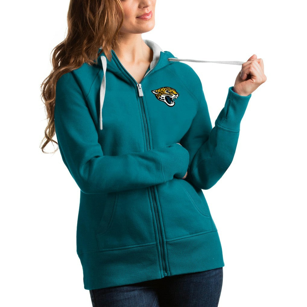 Jacksonville Jaguars Antigua Women's Full-Zip Victory Hoodie | NFL Discount