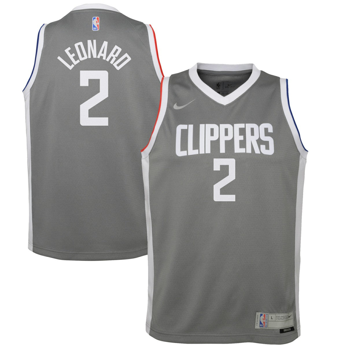 Earned Edition Kawhi Leonard LA Clippers Youth 2020/21 Swingman Player Jersey Gray | NBA