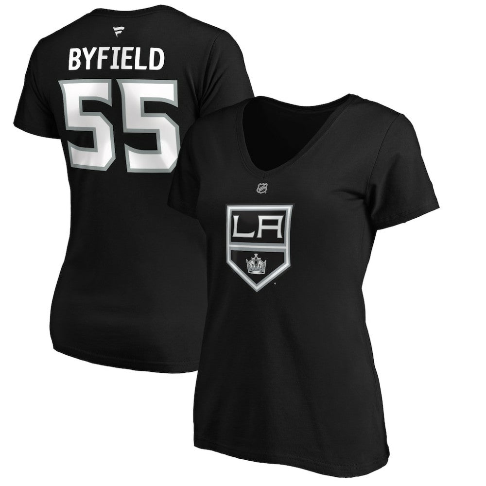 Quinton Byfield Los Angeles Kings Fanatics Women's Authentic Stack Name & Number V-Neck T-Shirt -  NHL T-shirts
