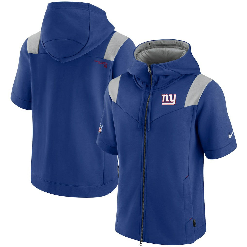 New York Giants Sideline Showout Short Sleeve Full-Zip Hoodie | NFL Hot