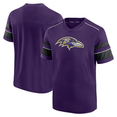 Baltimore Ravens Textured Hashmark V-Neck T-Shirt | NFL Outlet