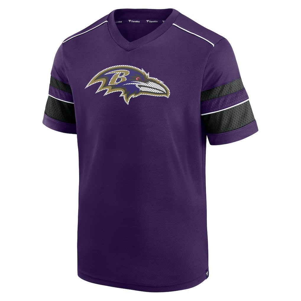 Baltimore Ravens Textured Hashmark V-Neck T-Shirt | NFL Outlet
