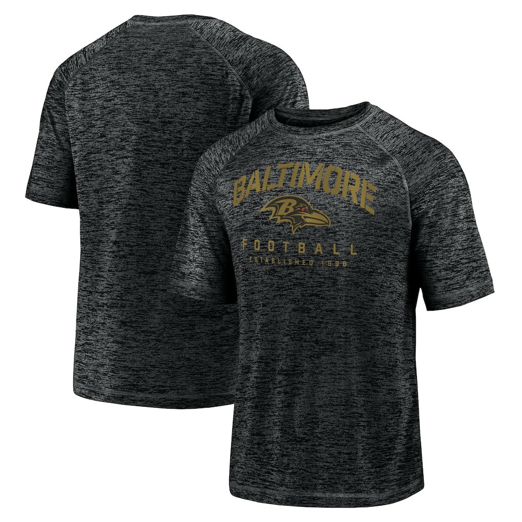 Baltimore Ravens Shade Battle Ready Raglan Space-Dye T-Shirt | NFL Discount