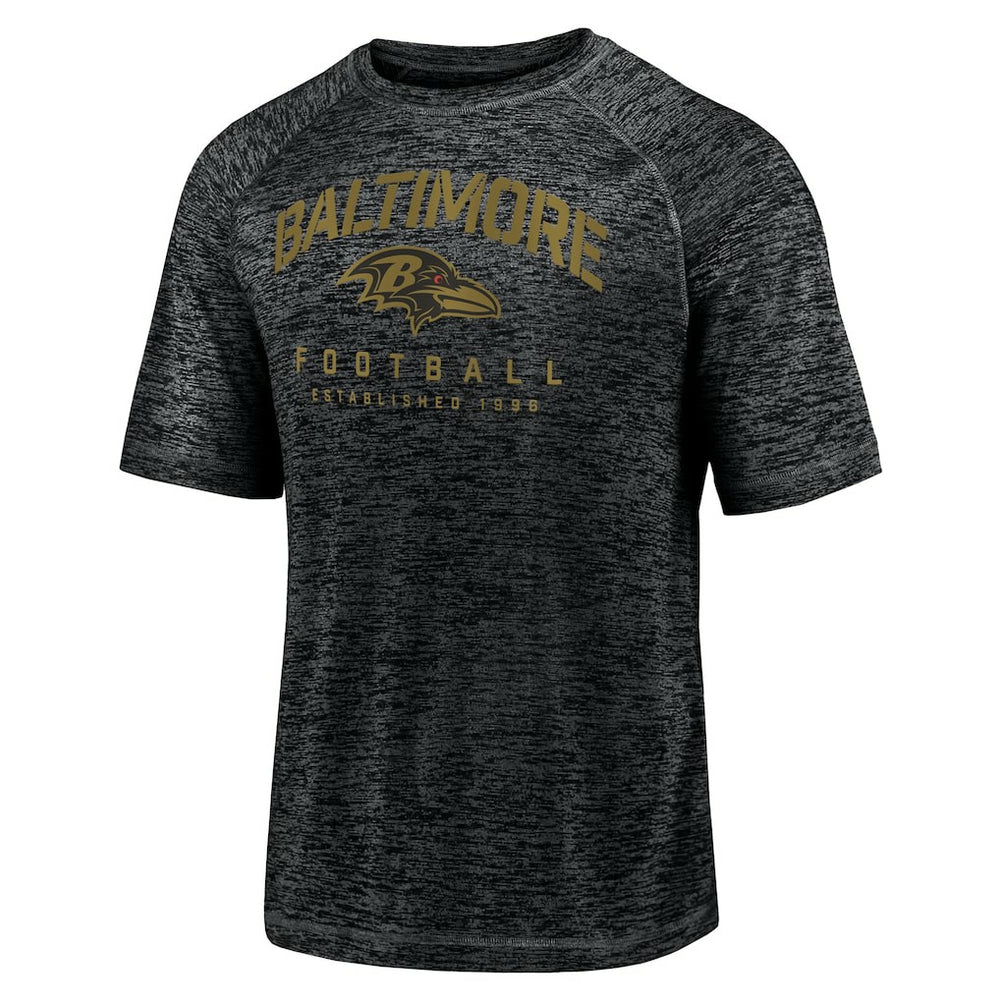 Baltimore Ravens Shade Battle Ready Raglan Space-Dye T-Shirt | NFL Discount