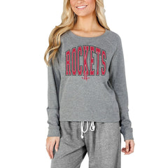 Gray Houston Rockets Concepts Sport Women's Mainstream Terry Long Sleeve Top | NBA