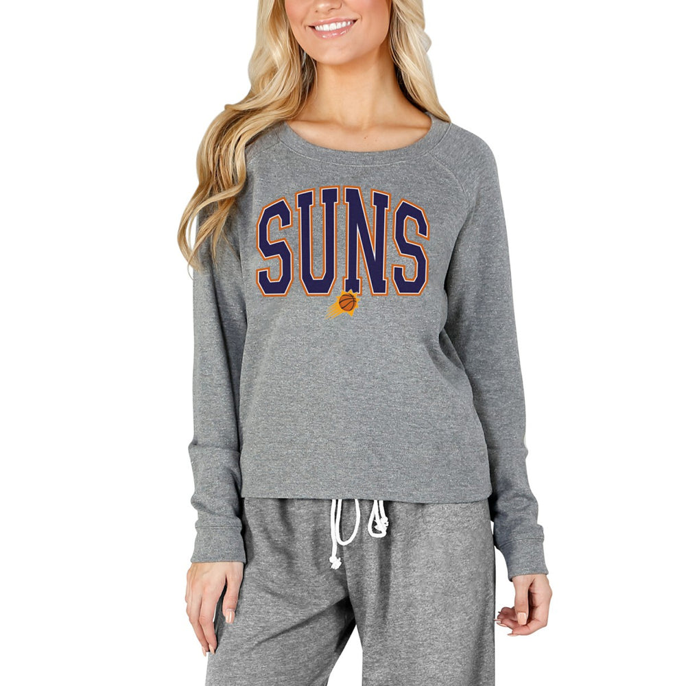 Gray Phoenix Suns Concepts Sport Women's Mainstream Terry Long Sleeve Top | NBA