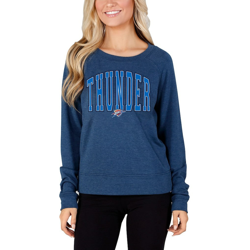 Navy Oklahoma City Thunder Concepts Sport Women's Mainstream Terry Long Sleeve Top | NBA