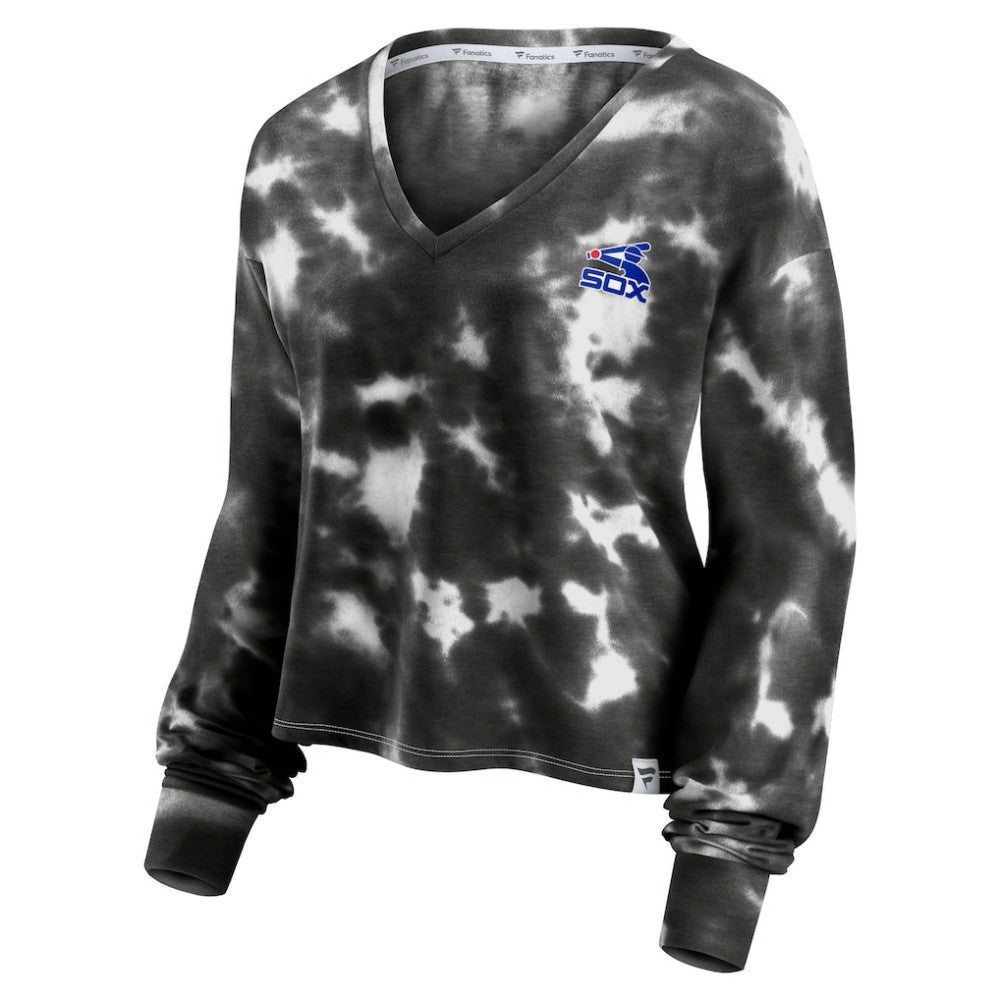 Chicago White Sox Fanatics Women's Tie-Dye V-Neck Pullover Cropped Tee - MLB Pullover