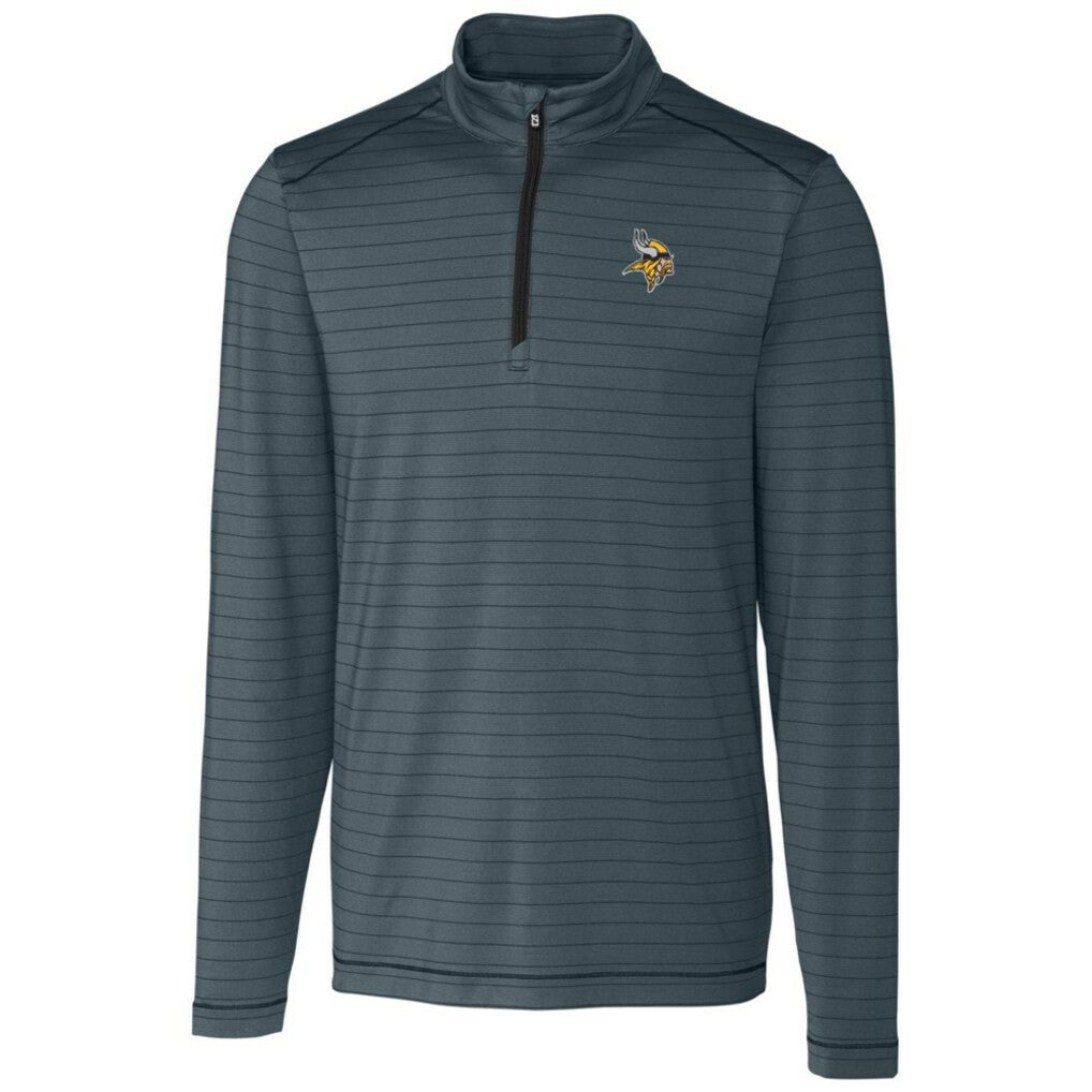 Minnesota Vikings Cutter & Buck Holman Stripe Quarter-Zip Pullover Jacket | NFL New