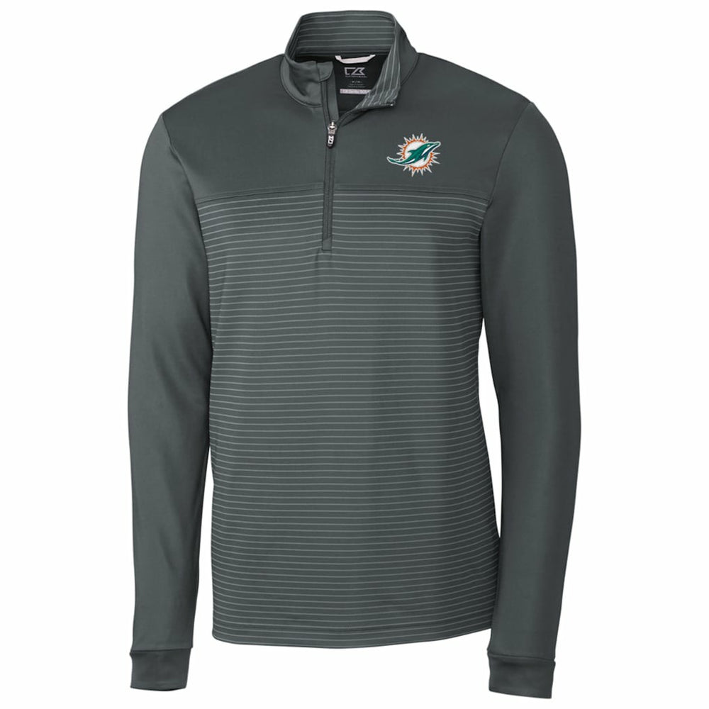 Miami Dolphins Cutter & Buck Traverse Stripe Quarter-Zip Pullover Jacket | NFL Near me