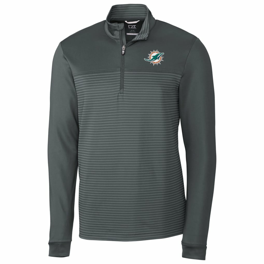 Miami Dolphins Cutter & Buck Traverse Stripe Quarter-Zip Pullover Jacket | NFL Near me