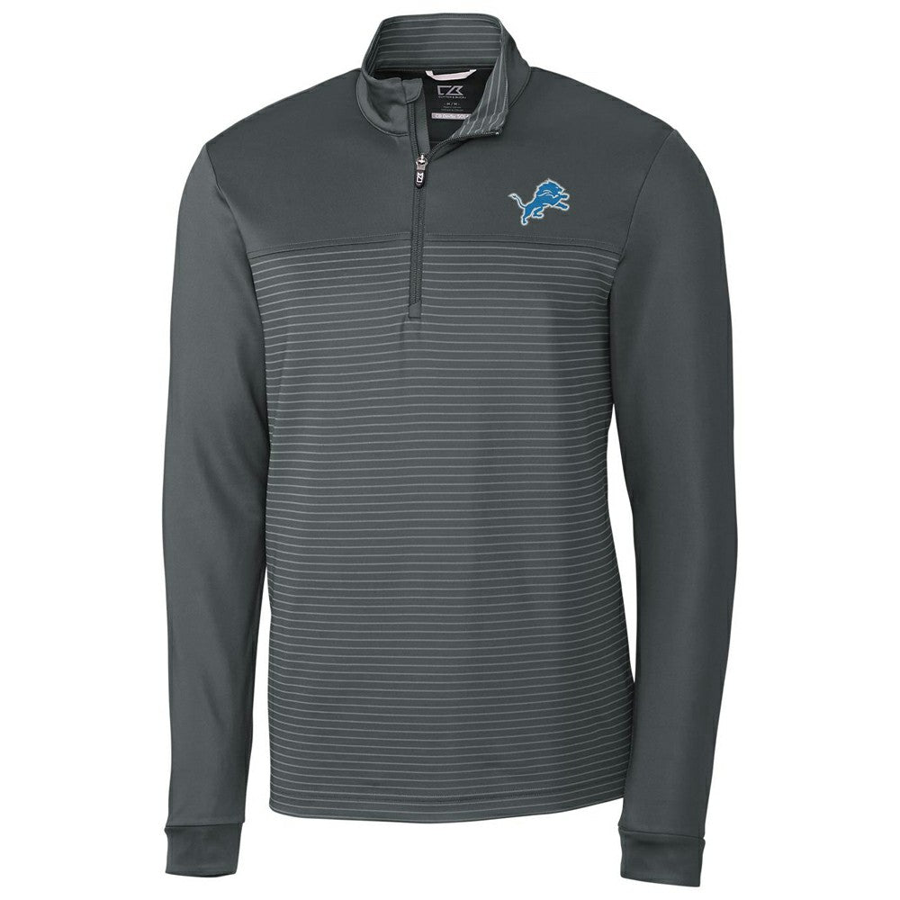 Detroit Lions Cutter & Buck Traverse Stripe Quarter-Zip Pullover Jacket | NFL New