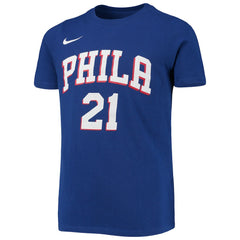 Royal Joel Embiid Philadelphia 76ers Youth Logo Name & Number Performance T-Shirt | NBA