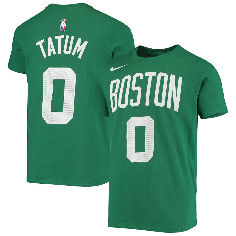 Kelly Green Jayson Tatum Boston Celtics Youth Logo Name & Number Performance T-Shirt | NBA