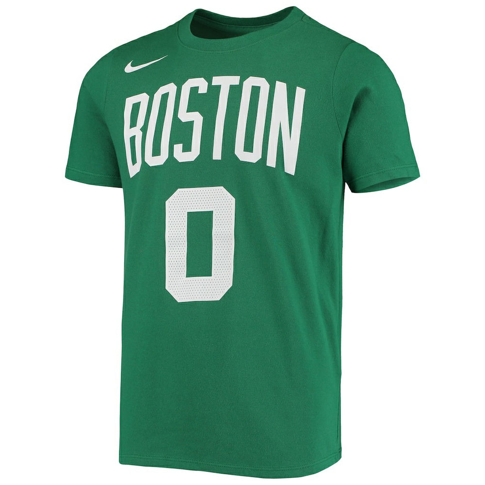 Kelly Green Jayson Tatum Boston Celtics Youth Logo Name & Number Performance T-Shirt | NBA