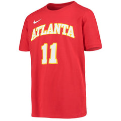 Red Trae Young Atlanta Hawks Youth Logo Name & Number Performance T-Shirt | NBA