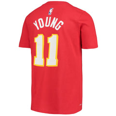 Red Trae Young Atlanta Hawks Youth Logo Name & Number Performance T-Shirt | NBA