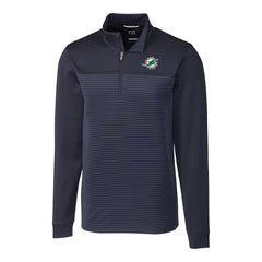 Miami Dolphins Cutter & Buck Big & Tall Traverse Stripe Quarter-Zip Pullover Jacket | NFL On sale