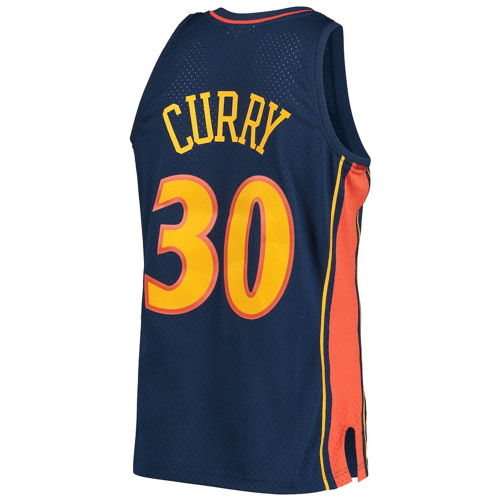 Navy Stephen Curry Golden State Warriors Hardwood Classics Swingman Jersey sale | NBA