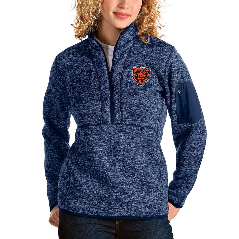 Chicago Bears Antigua Women's Bear Head Fortune Half-Zip Pullover Jacket | NFL Sale