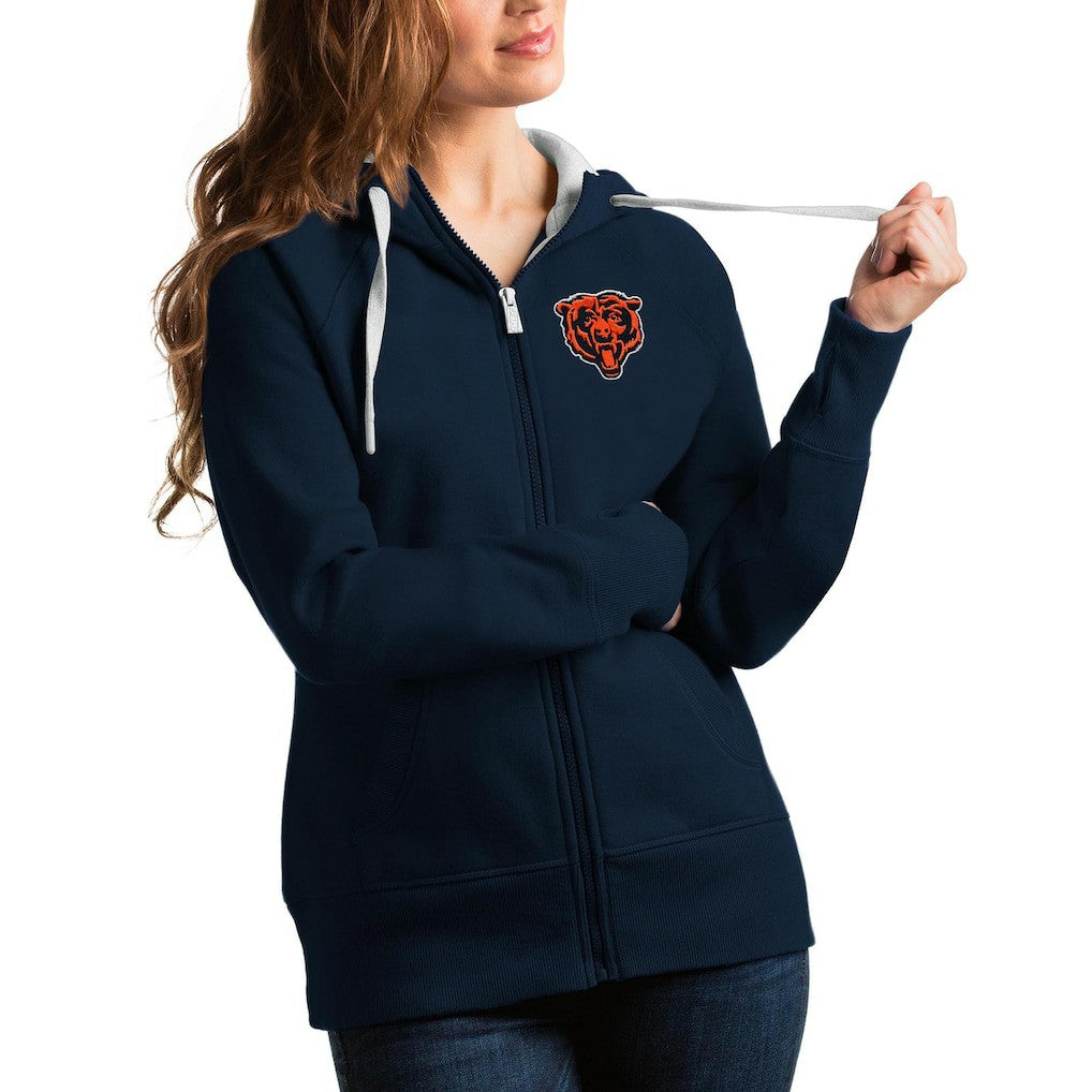 Chicago Bears Antigua Women's Bear Head Victory Full-Zip Hoodie | NFL Hot