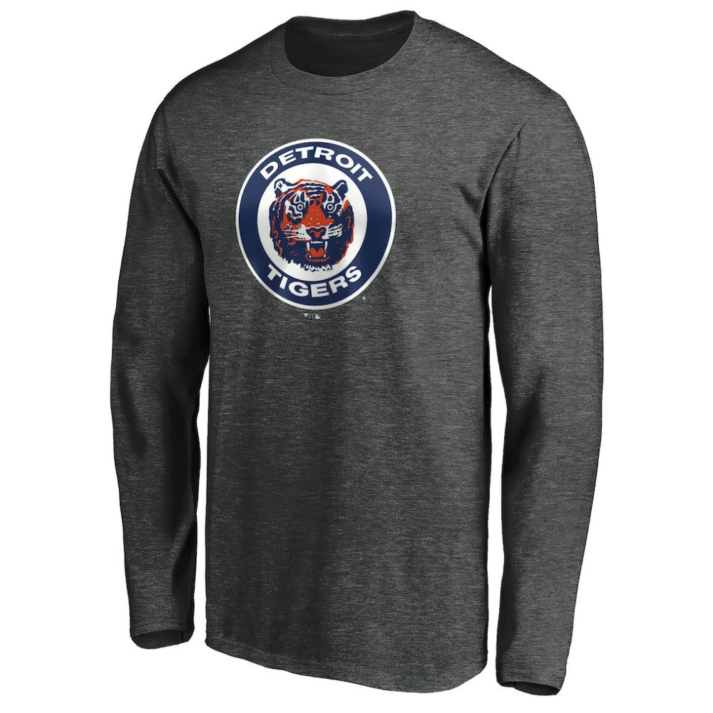 Detroit Tigers Cooperstown Collection Huntington Logo Long Sleeve T-Shirt - MLB T-shirts