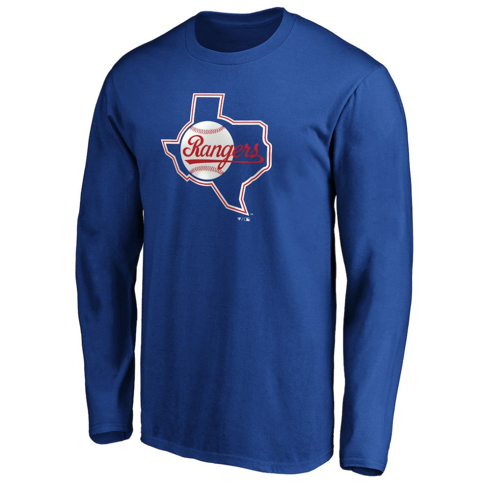 Texas Rangers Cooperstown Collection Huntington Logo Long Sleeve T-Shirt - MLB T-shirts