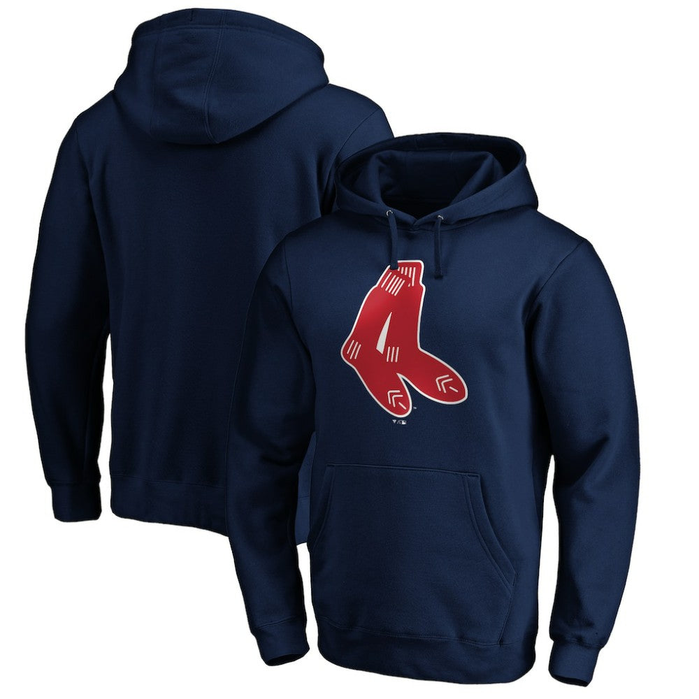 Boston Red Sox Cooperstown Collection Huntington Logo Fitted Pullover Hoodie - MLB Hoodies