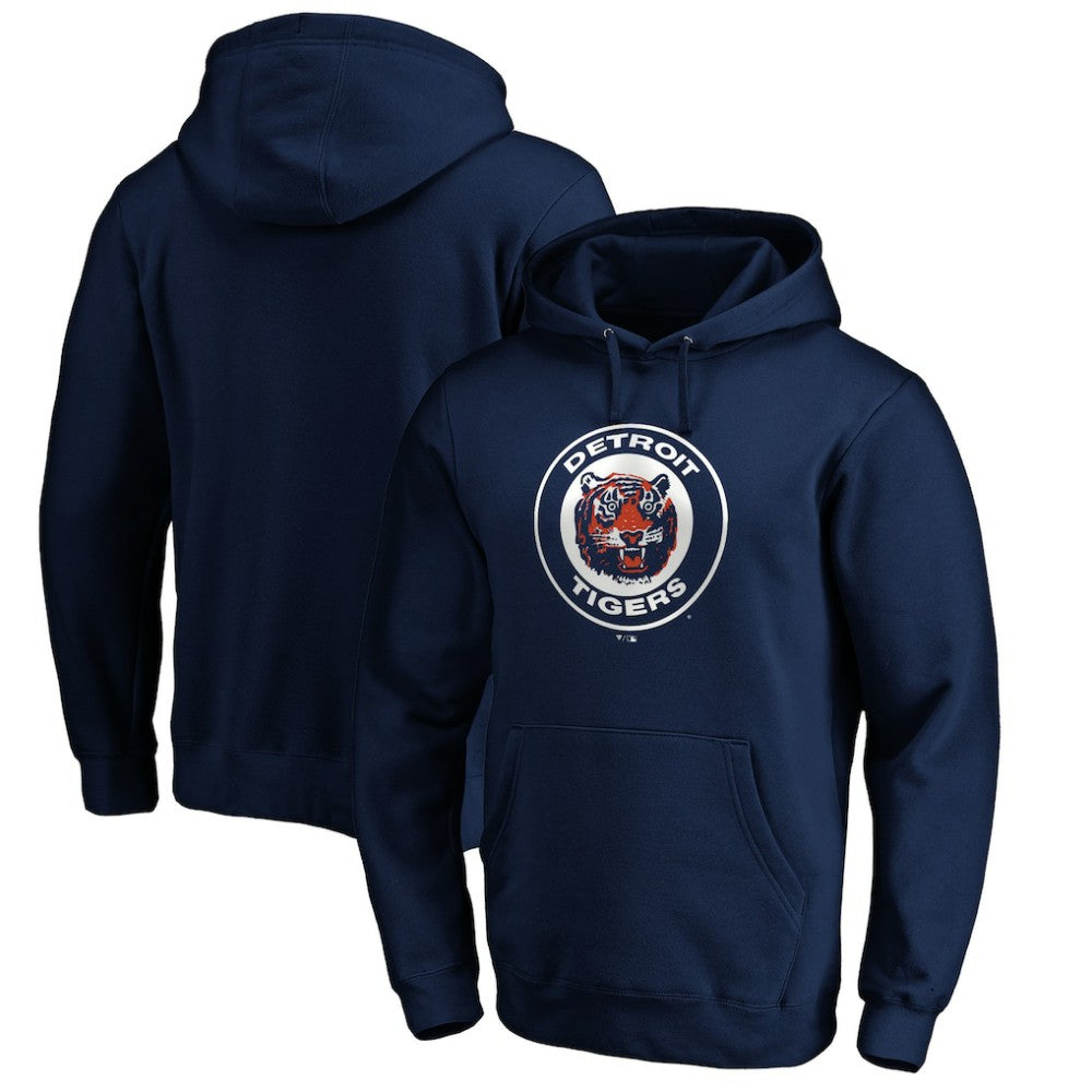 Detroit Tigers Cooperstown Collection Huntington Logo Fitted Pullover Hoodie - MLB Hoodies
