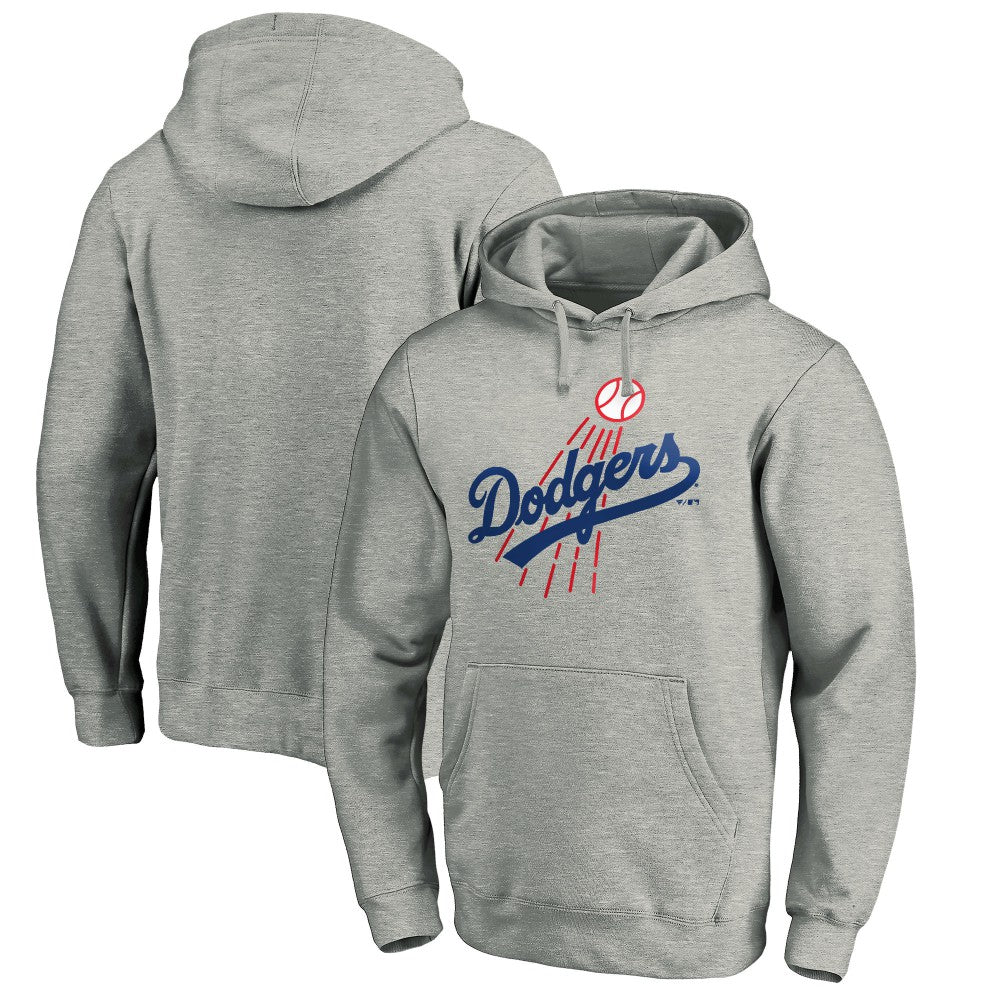 Los Angeles Dodgers Cooperstown Collection Huntington Logo Fitted Pullover Hoodie - MLB Hoodies