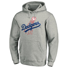 Los Angeles Dodgers Cooperstown Collection Huntington Logo Fitted Pullover Hoodie - MLB Hoodies