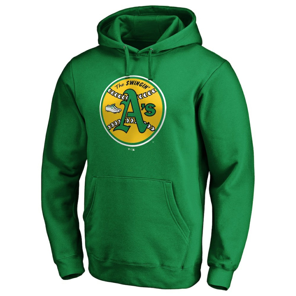 Oakland Athletics Cooperstown Collection Huntington Logo Fitted Pullover Hoodie - MLB Hoodies