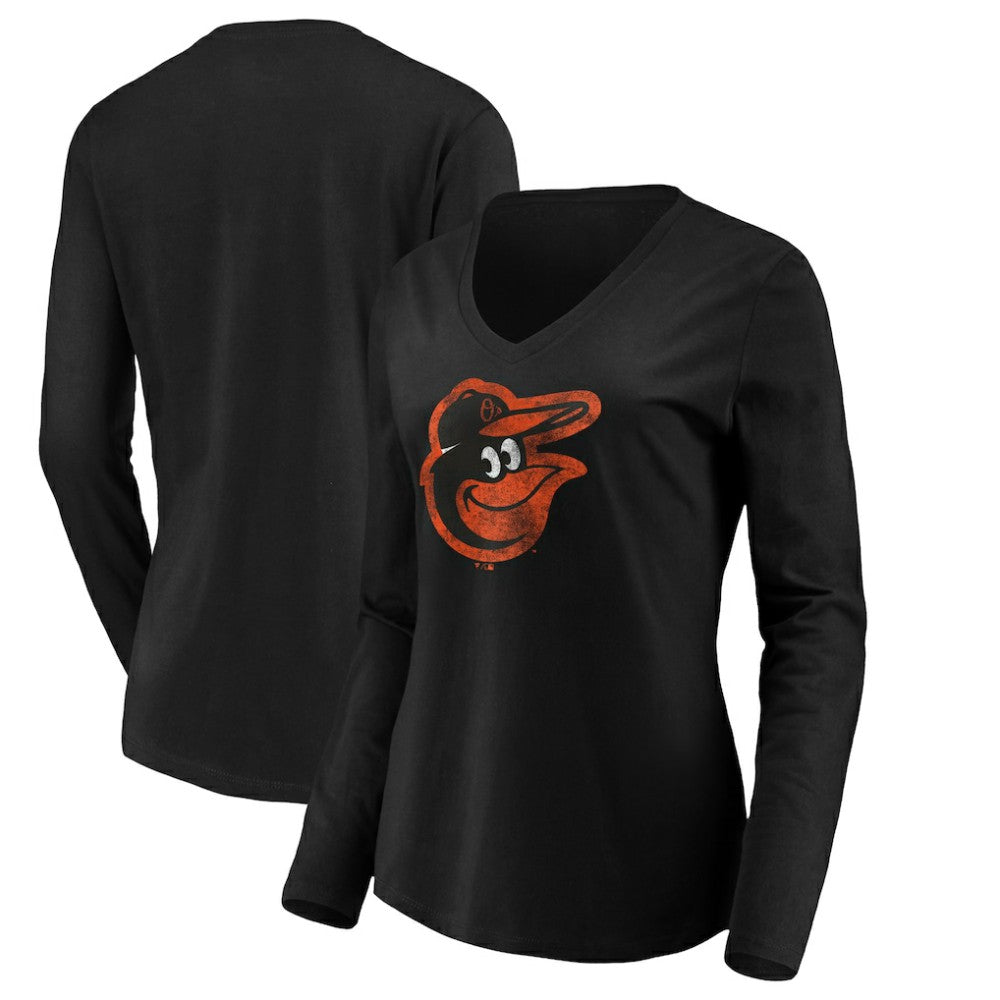 Baltimore Orioles Women's Core Distressed Team Long Sleeve T-Shirt - MLB T-shirts