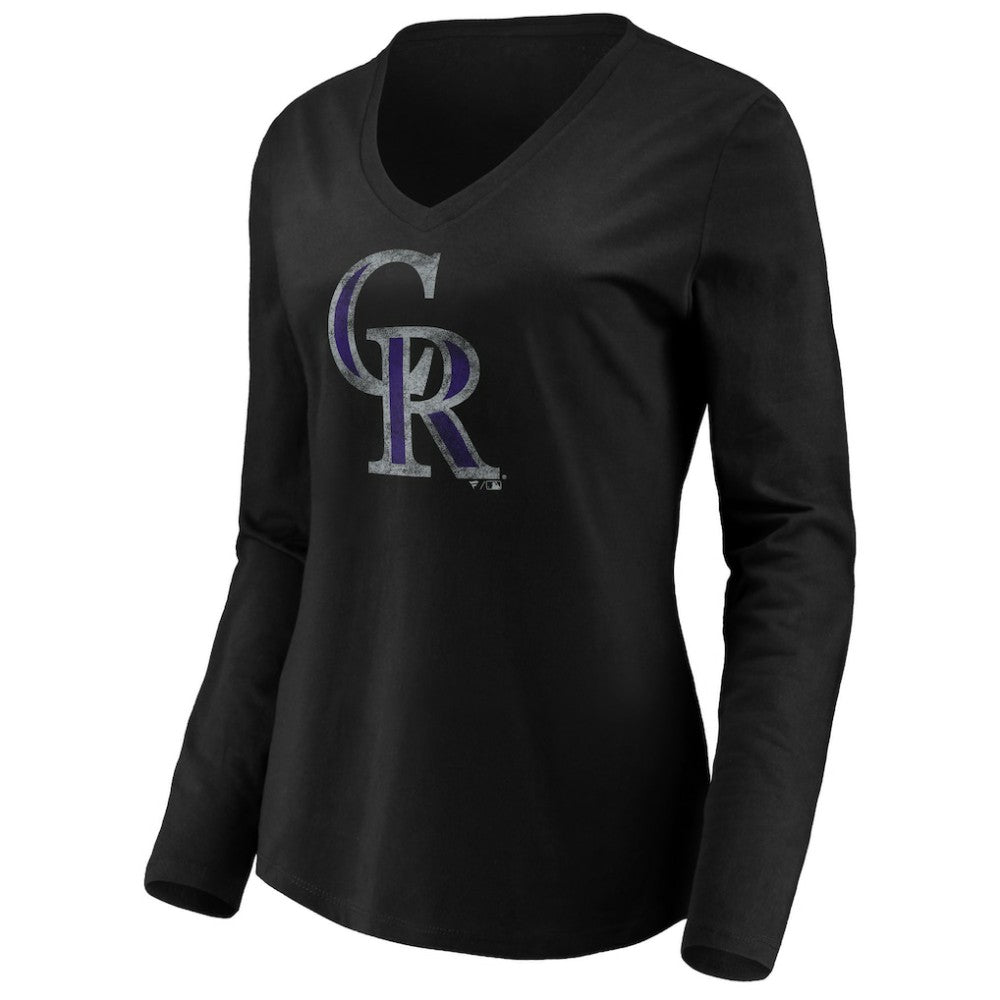 Colorado Rockies Women's Core Distressed Team Long Sleeve T-Shirt - MLB T-shirts