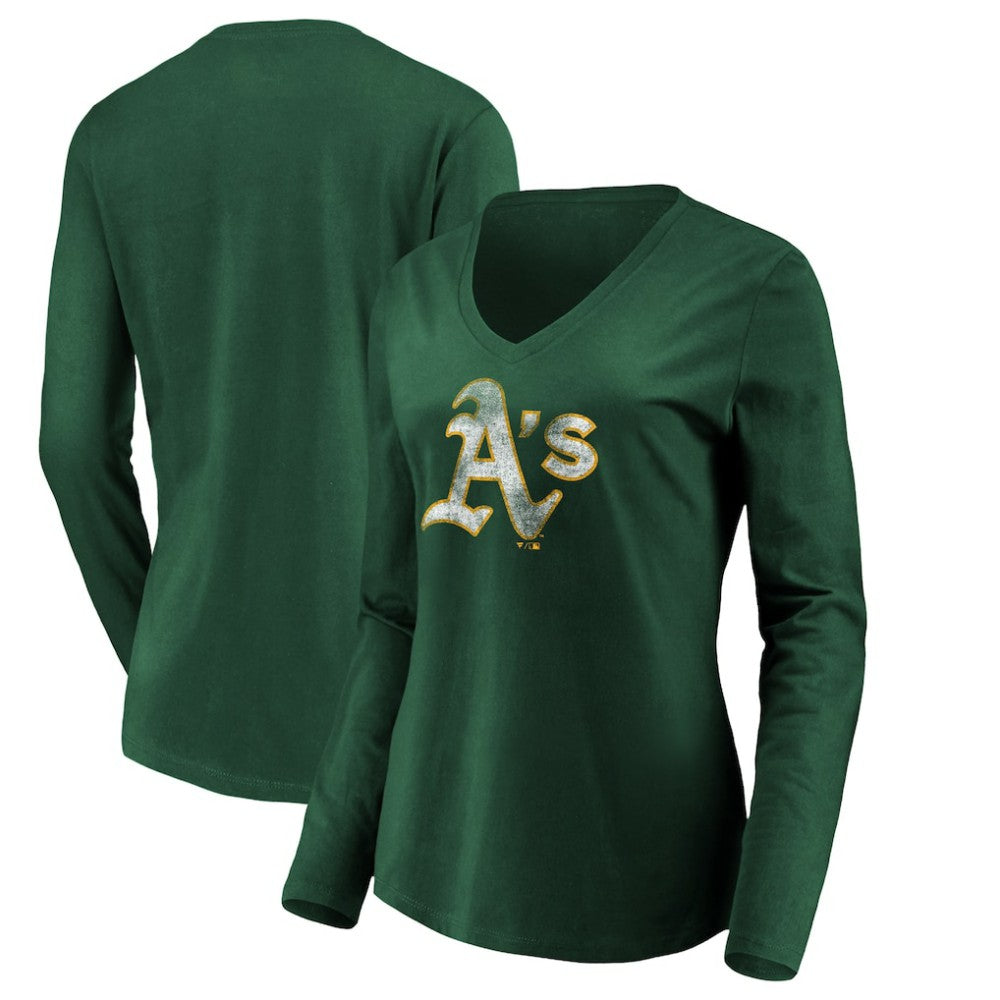 Athletics Women's Core Distressed Team Long Sleeve T-Shirt - MLB T-shirts
