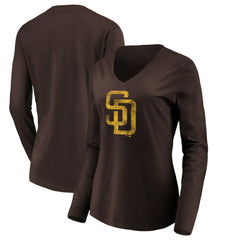 San Diego Padres Women's Core Distressed Team Long Sleeve T-Shirt - MLB T-shirts