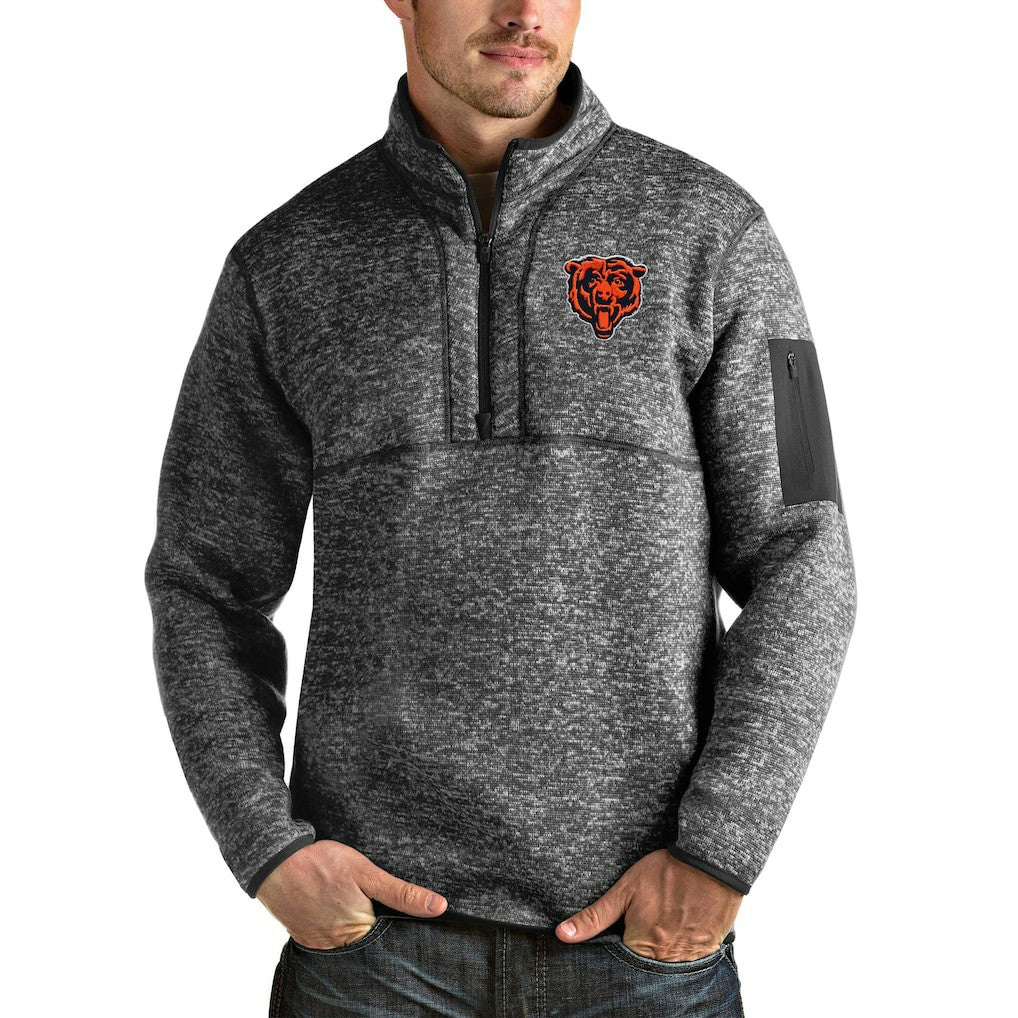 Chicago Bears Antigua Bear Head Fortune Quarter-Zip Pullover Jacket | NFL New