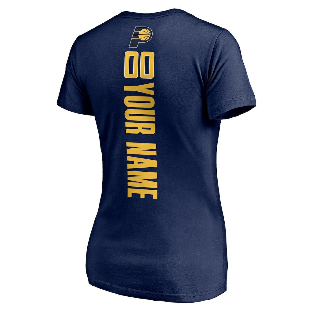 Navy Indiana Pacers Women's Playmaker Personalized Name & Number V-Neck T-Shirt | NBA