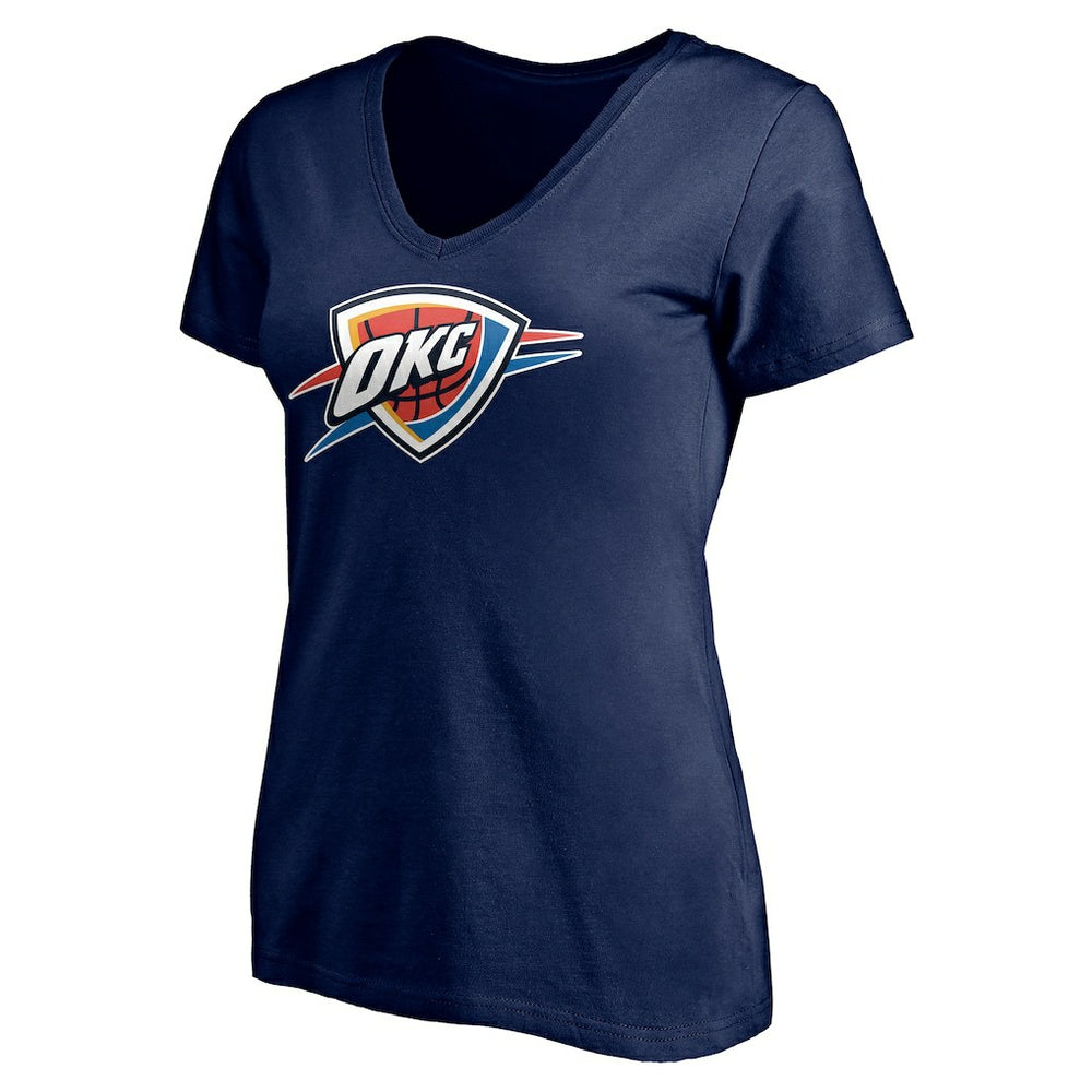 Navy Oklahoma City Thunder Women's Playmaker Personalized Name & Number V-Neck T-Shirt | NBA