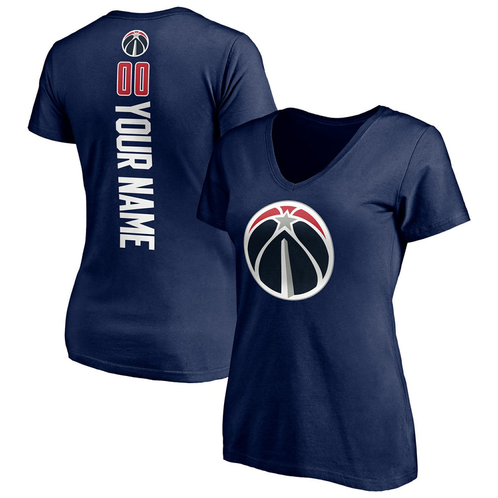 Navy Washington Wizards Women's Playmaker Personalized Name & Number V-Neck T-Shirt | NBA