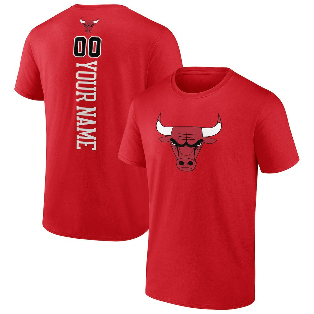Red Chicago Bulls Playmaker Personalized Name & Number T-Shirt sale | NBA