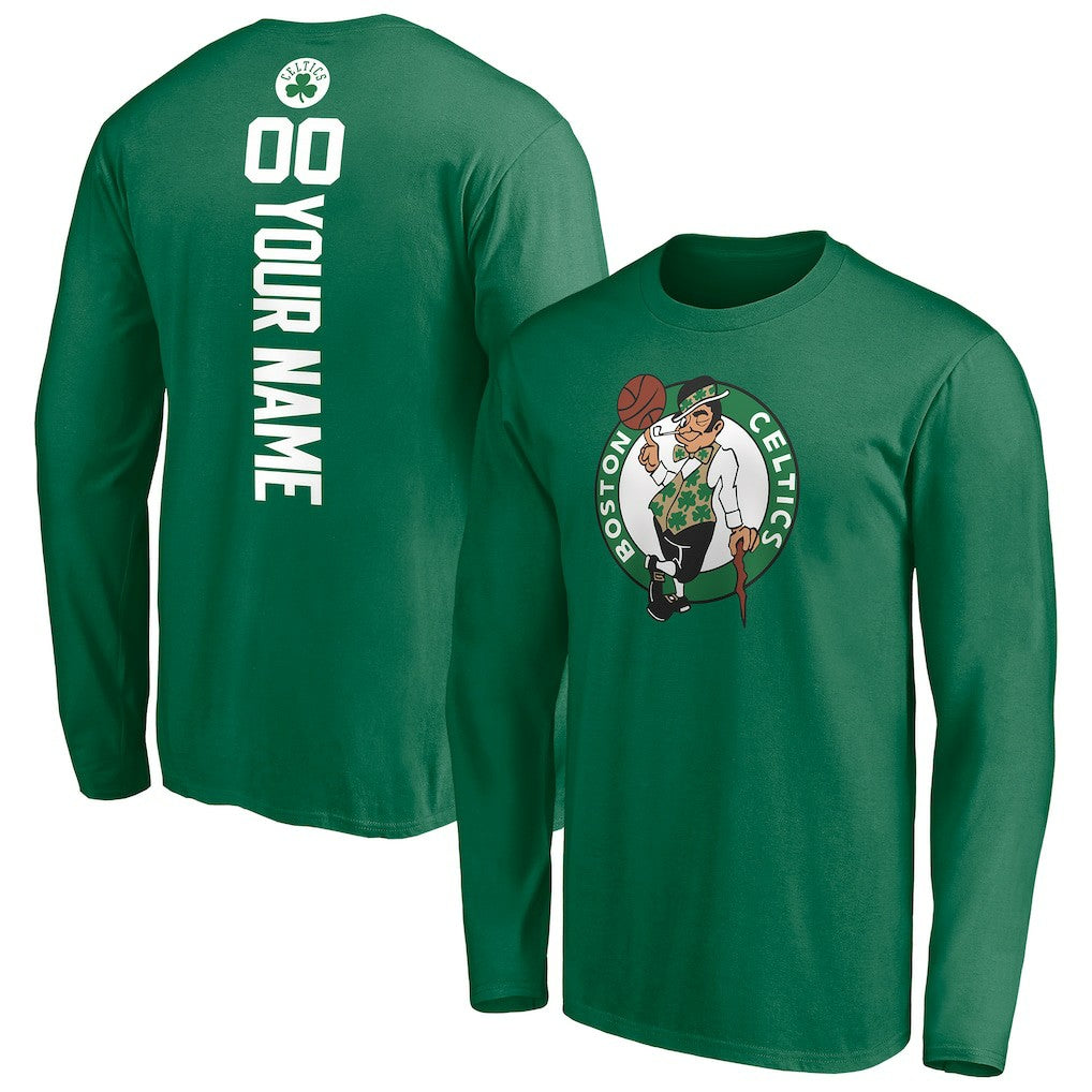Green Boston Celtics Playmaker Personalized Name & Number Long Sleeve T-Shirt | NBA