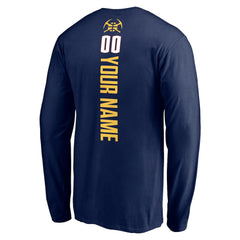 Navy Denver Nuggets Playmaker Personalized Name & Number Long Sleeve T-Shirt sale | NBA