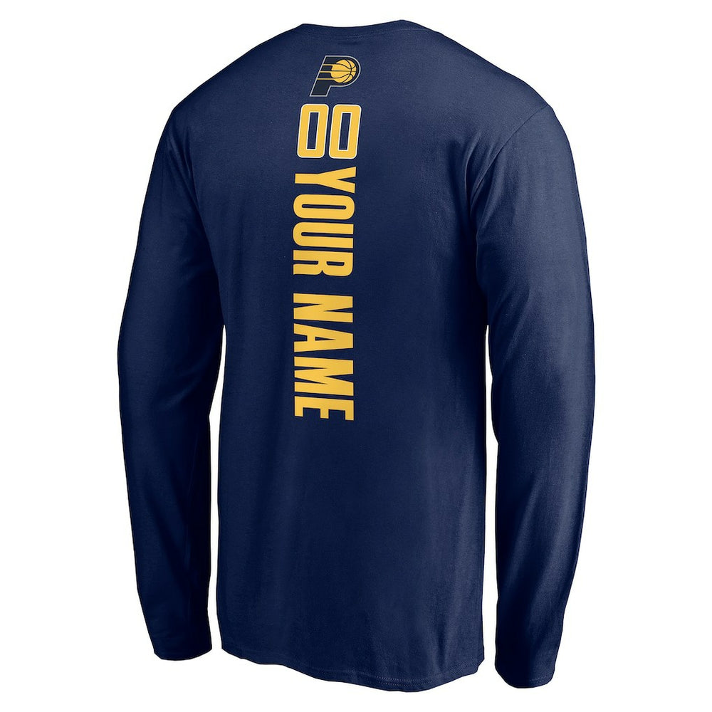 Navy Indiana Pacers Playmaker Personalized Name & Number Long Sleeve T-Shirt | NBA