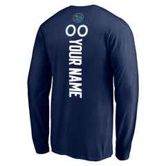 Navy Minnesota Timberwolves Playmaker Personalized Name & Number Long Sleeve T-Shirt | NBA