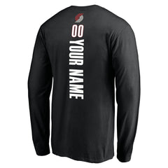 Black Portland Trail Blazers Playmaker Personalized Name & Number Long Sleeve T-Shirt | NBA