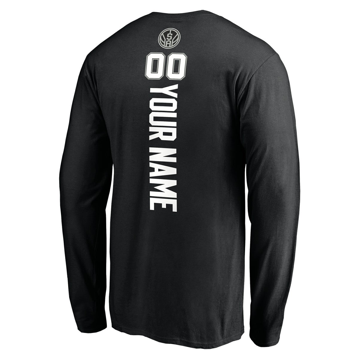 Black San Antonio Spurs Playmaker Personalized Name & Number Long Sleeve T-Shirt | NBA