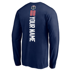 Navy Washington Wizards Playmaker Personalized Name & Number Long Sleeve T-Shirt | NBA